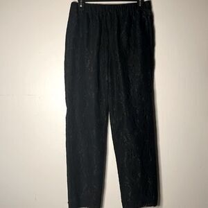 J. Crew- Black Pull-On Easy Eyelet Elastic Waist Dressy Pants- Size 4